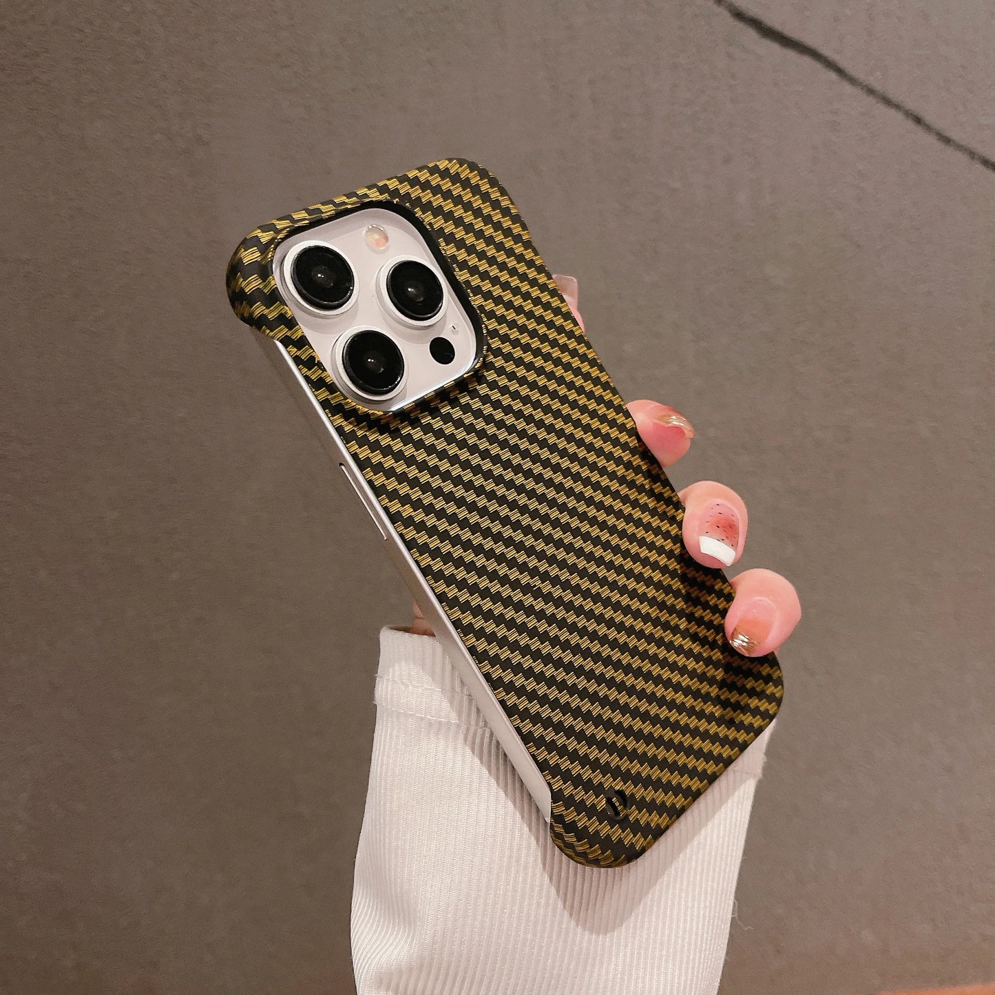 Frameless Carbon Fiber Texture Hard Case For iPhone Slim Matte Shockproof Cover