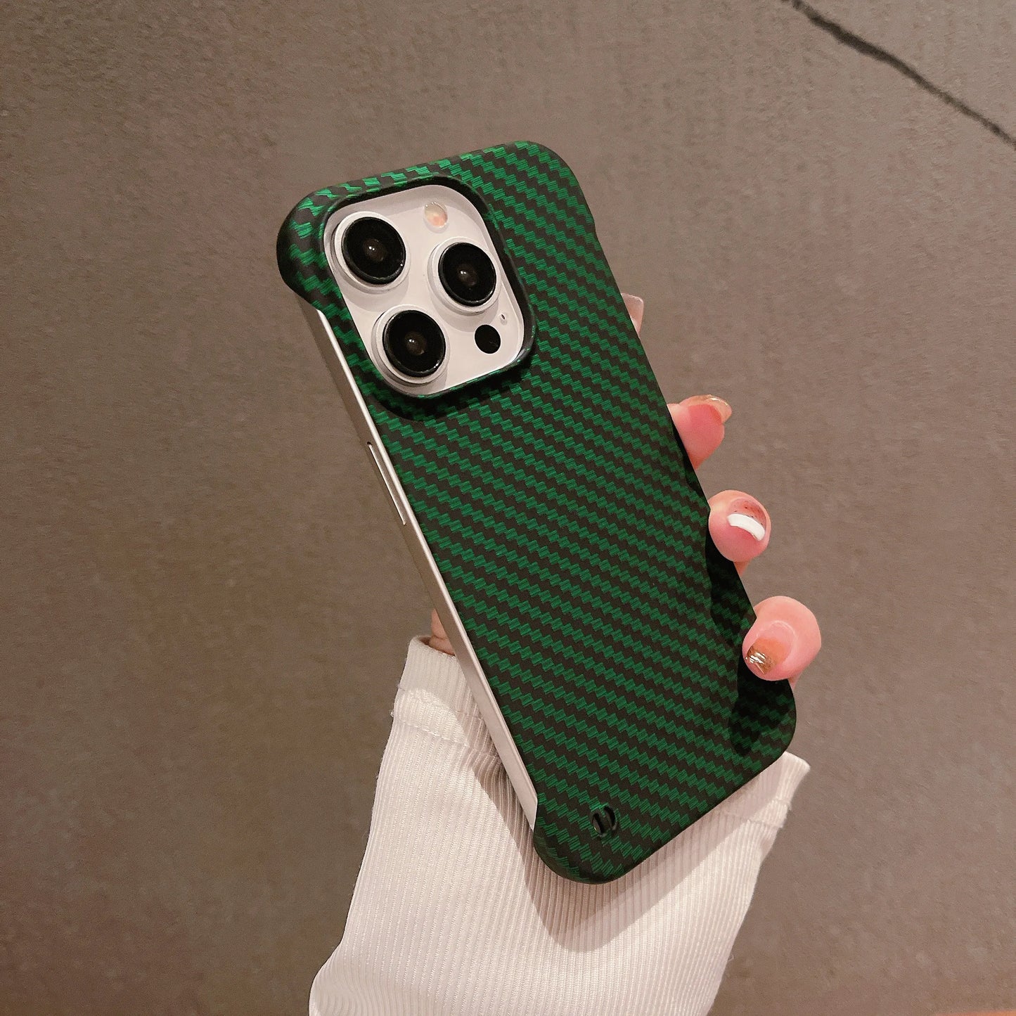 Frameless Carbon Fiber Texture Hard Case For iPhone Slim Matte Shockproof Cover