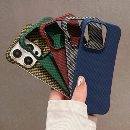 Frameless Carbon Fiber Texture Hard Case For iPhone Slim Matte Shockproof Cover