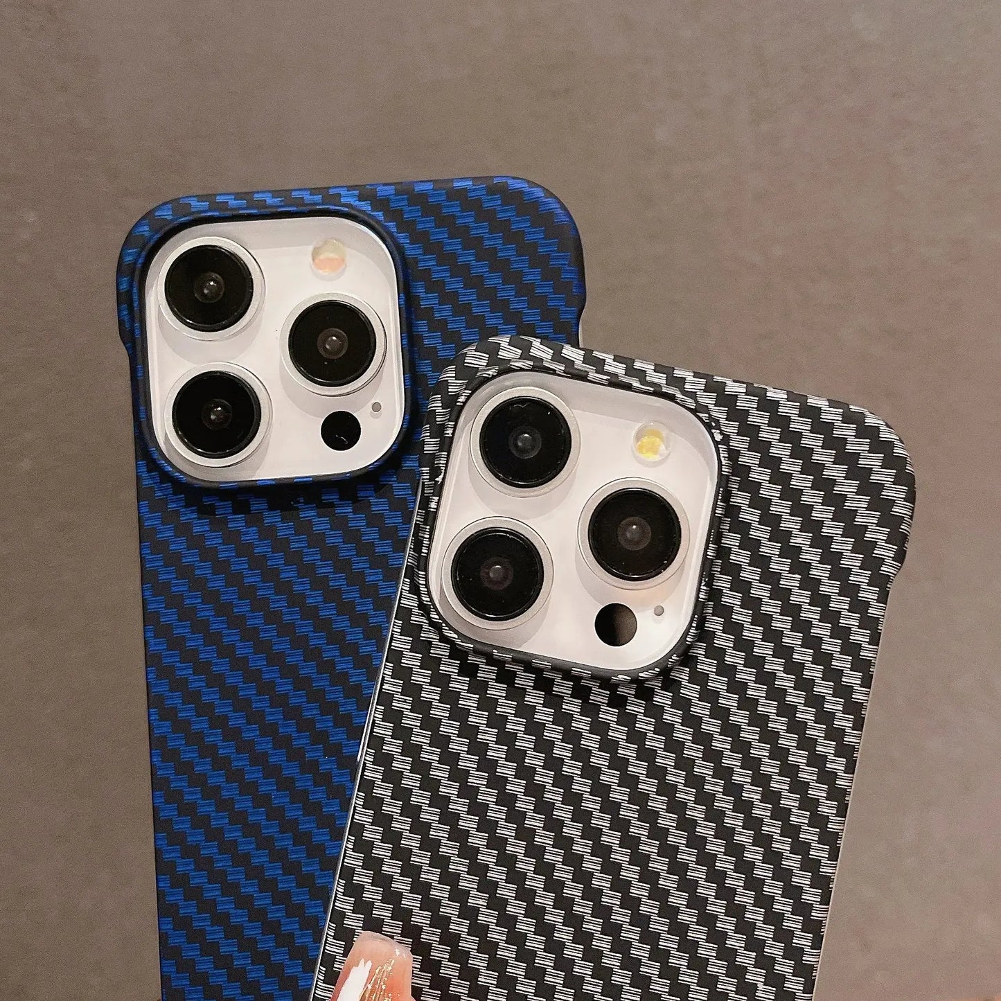 Frameless Carbon Fiber Texture Hard Case For iPhone Slim Matte Shockproof Cover