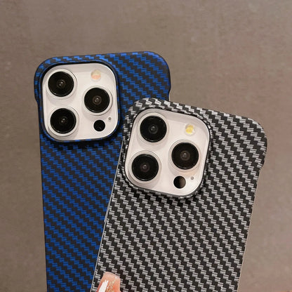 Frameless Carbon Fiber Texture Hard Case For iPhone Slim Matte Shockproof Cover