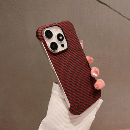 Frameless Carbon Fiber Texture Hard Case For iPhone Slim Matte Shockproof Cover