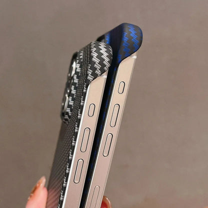 Frameless Carbon Fiber Texture Hard Case For iPhone Slim Matte Shockproof Cover