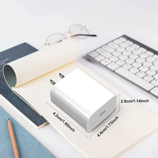 20W Fast Charger For iPhone USB Type C With Fast Charging Cable
